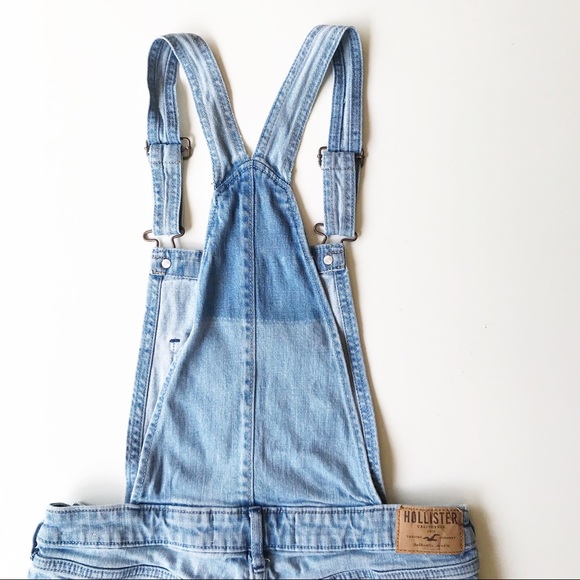 Hollister Shortalls Denim Jean Distressed Overalls - Picture 9 of 13